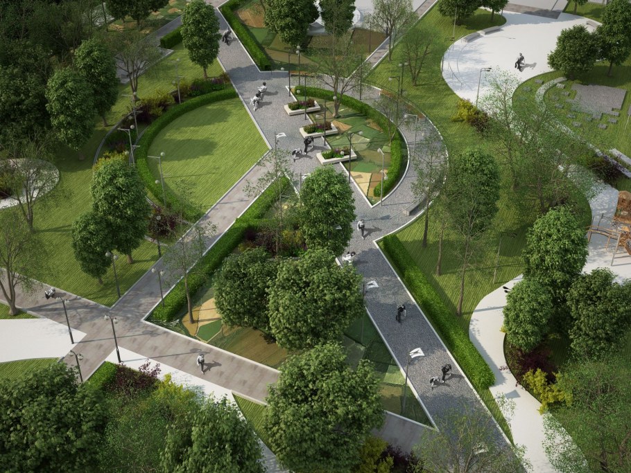 Ландшафтная архитектура городской парк в Люмион