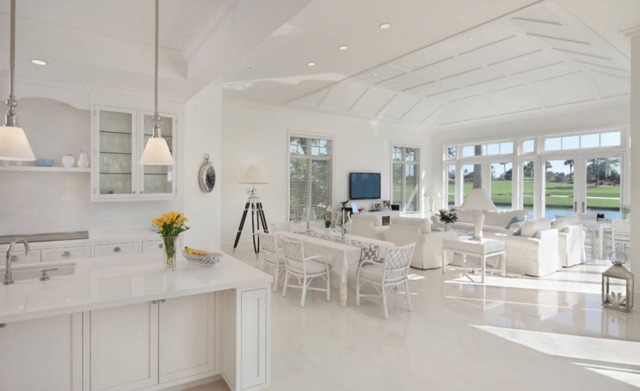 Белый пол белая мебель