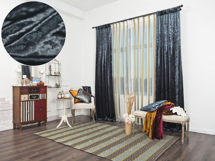 Шторы из бархата в интерьере