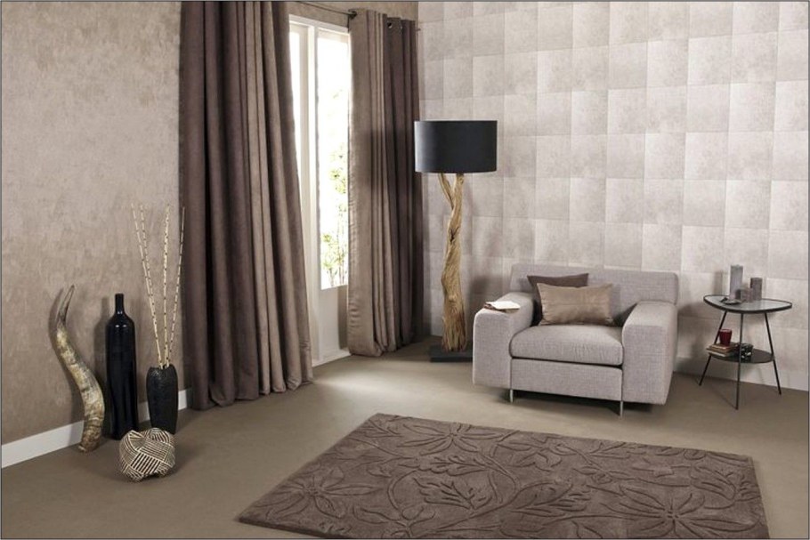 Обои бежевые компаньоны для гостиной
