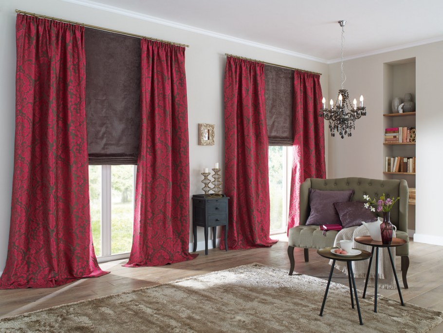 Шторы цвета марсала