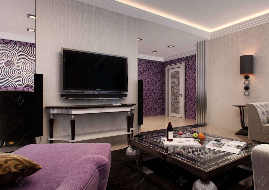 Акцентная стена гостиной арт деко