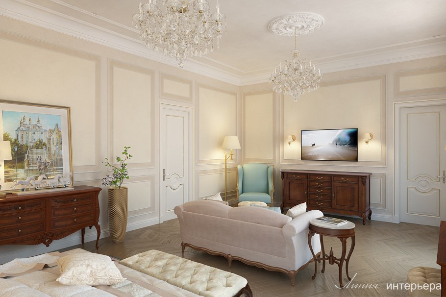Классический интерьер спальни