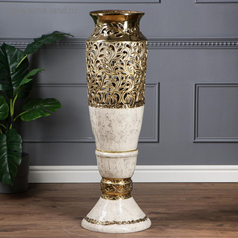Ваза-светильник Лена золото, гранит 70 см