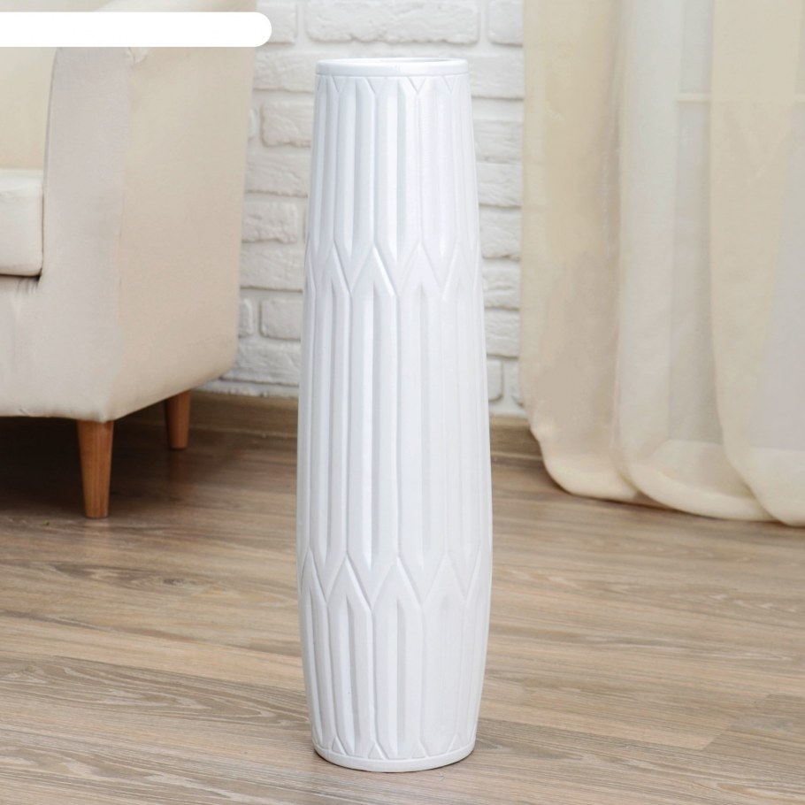 Ваза белая Галион керамика 60см