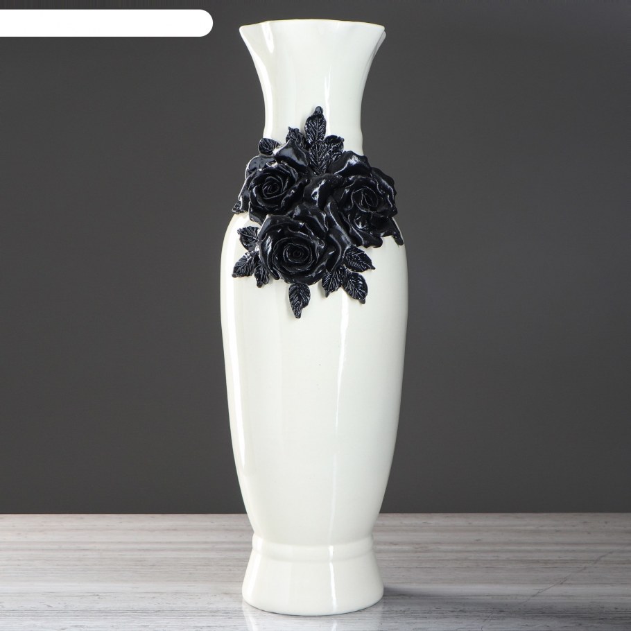 Ваза напольная высокая с цветами