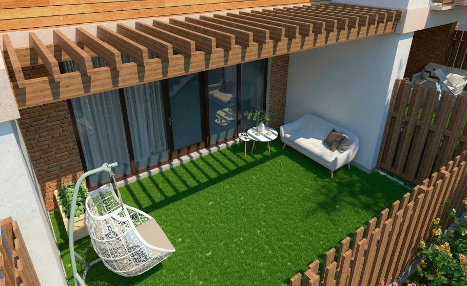 Открытая веранда к таунхаусу