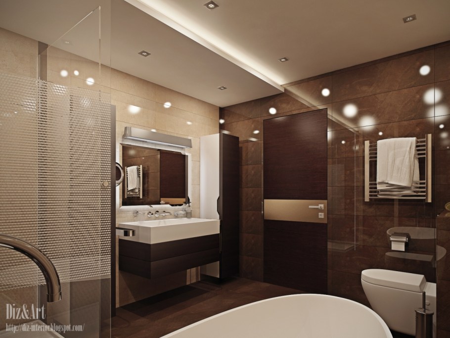 Ванная в шоколадных тонах