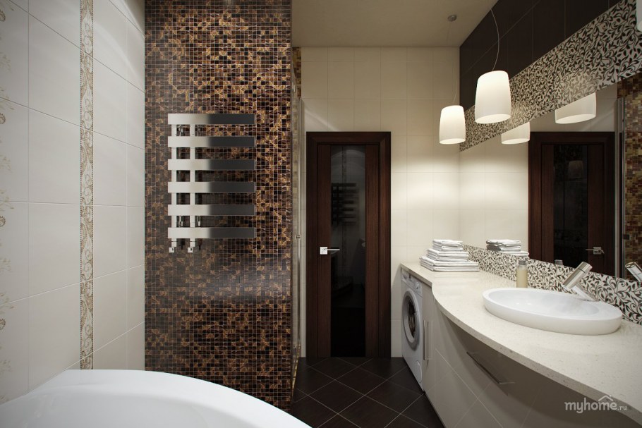 Ванная комната в кофейных тонах