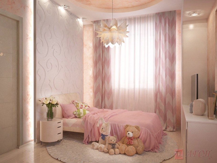 Детская в розово бежевых тонах