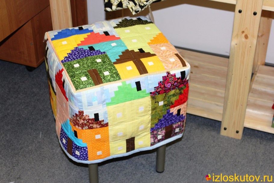 Лоскутный пуфик
