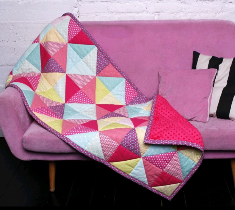 Лоскутное шитье одеяло из ромбиков