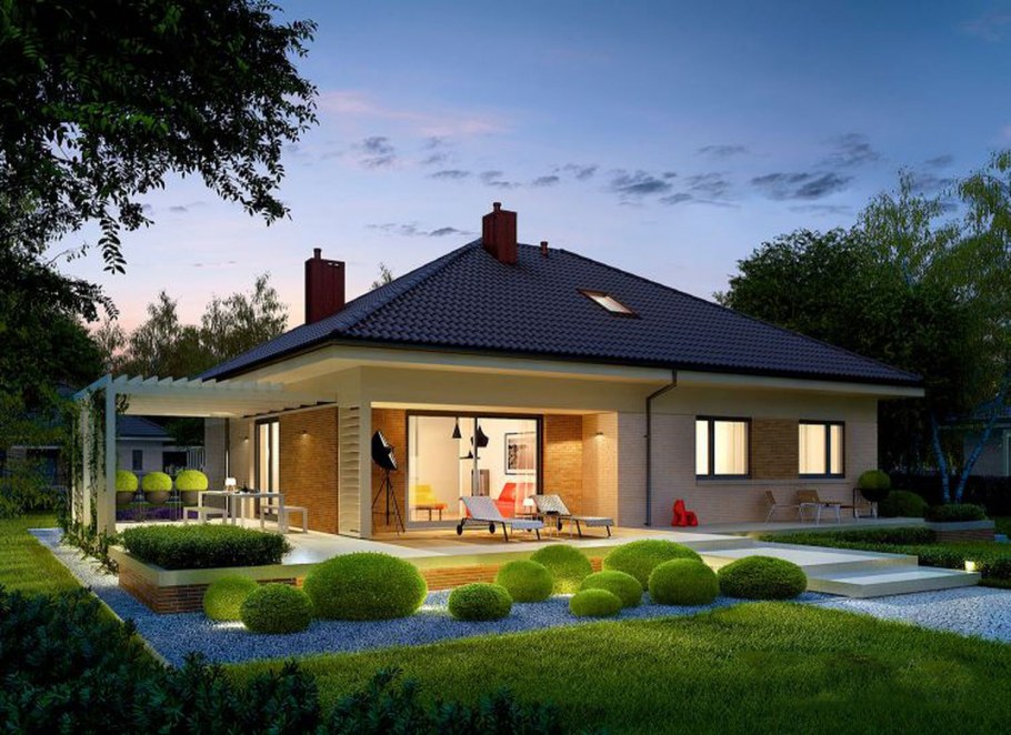 Красивый одноэтажный дом