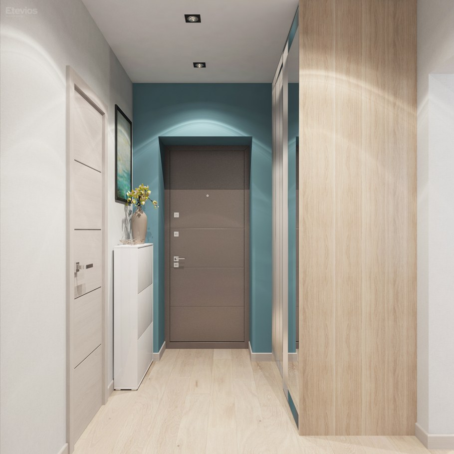 Коридор в серо зеленых тонах