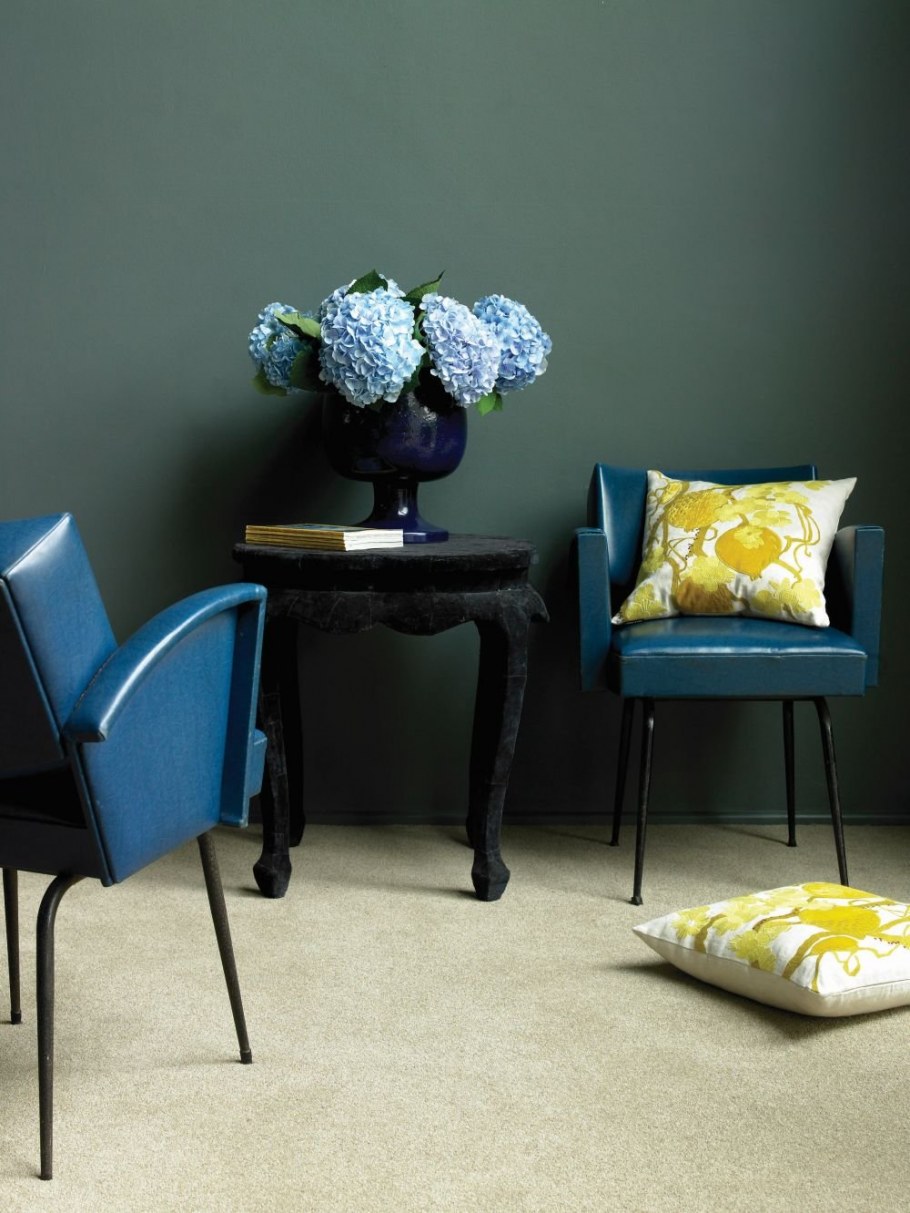 Сине зеленый интерьер