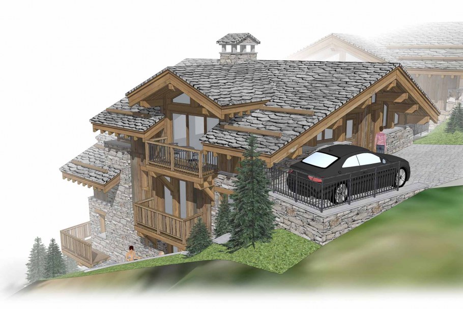 Коттедж в стиле Шале планировка