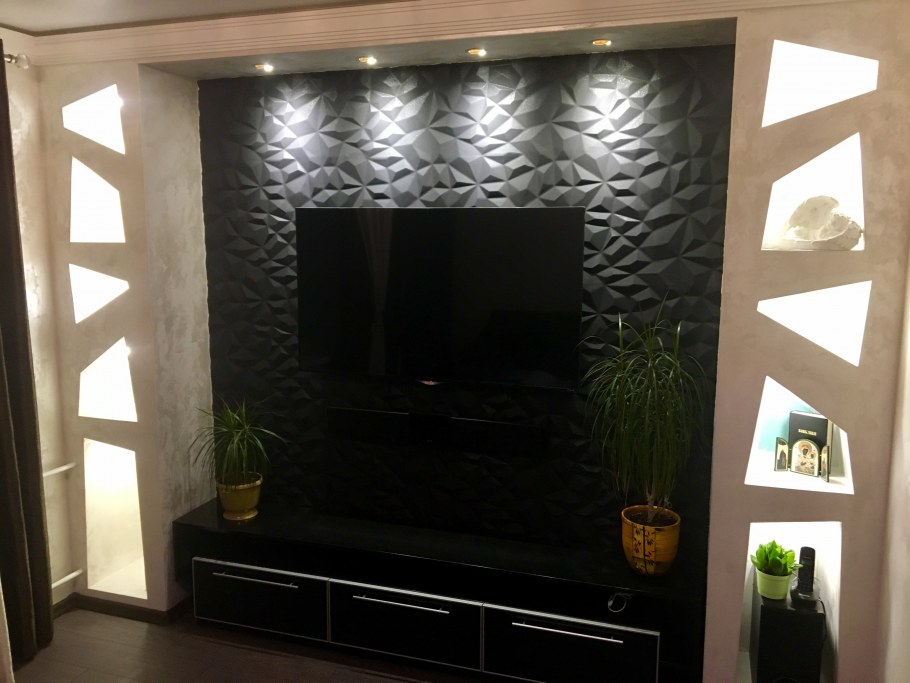 Гипсовые панели под телевизор