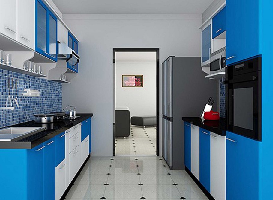 Параллельная двухрядная кухня