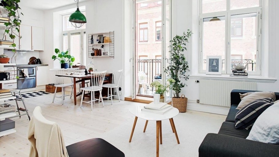 Сканди стиль в интерьере гостиной