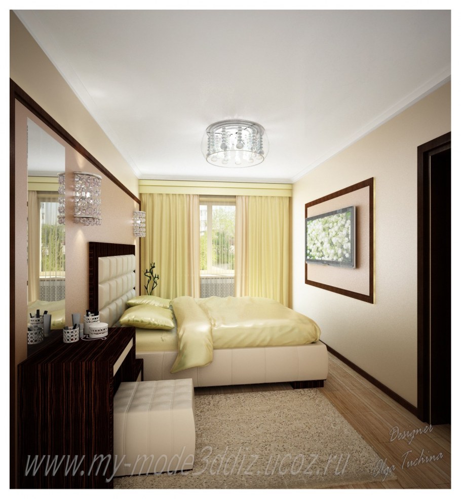 Интерьер узкой комнаты