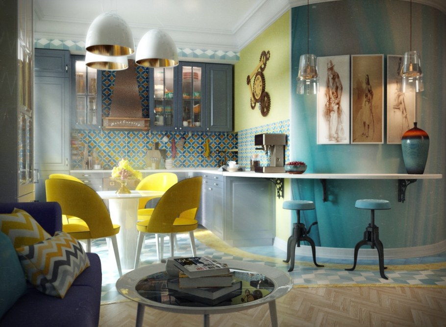 Гостиная в винтажном стиле