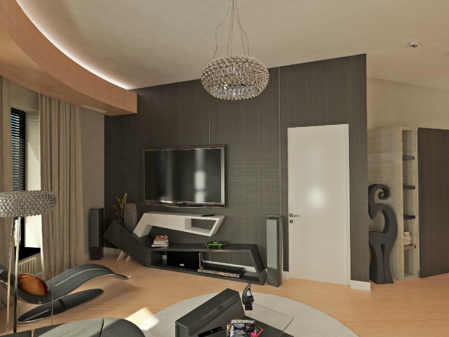 Дизайн гостиной для холостого мужчины