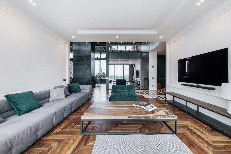 YODEZEEN Architects двухъярусная квартира с террасой в Москве