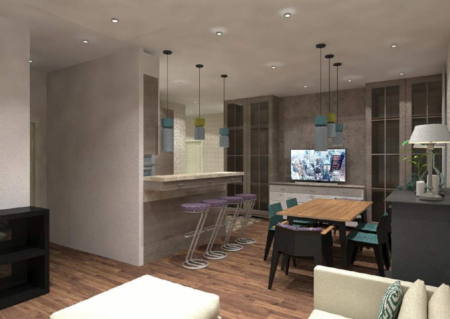 Дизайн трехкомнатной квартиры в Пиковском доме