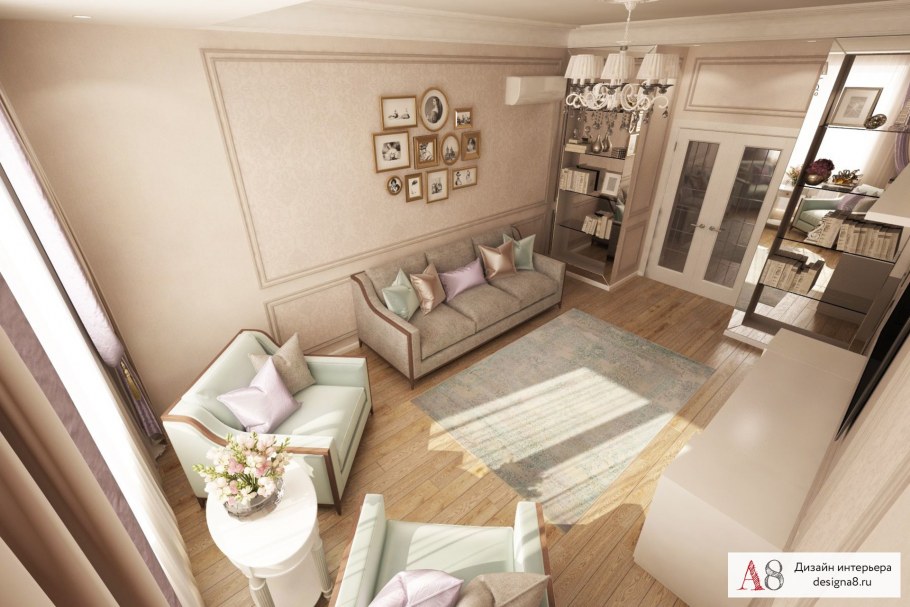 Интерьер в трехкомнатной квартире Московской планировки