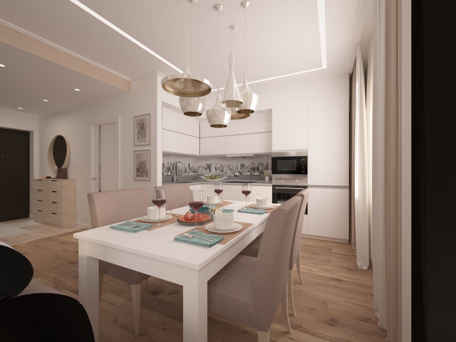 Интерьер квартиры трехкомнатной для семьи