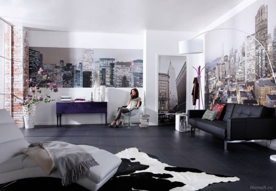 Стильные фотообои в интерьере