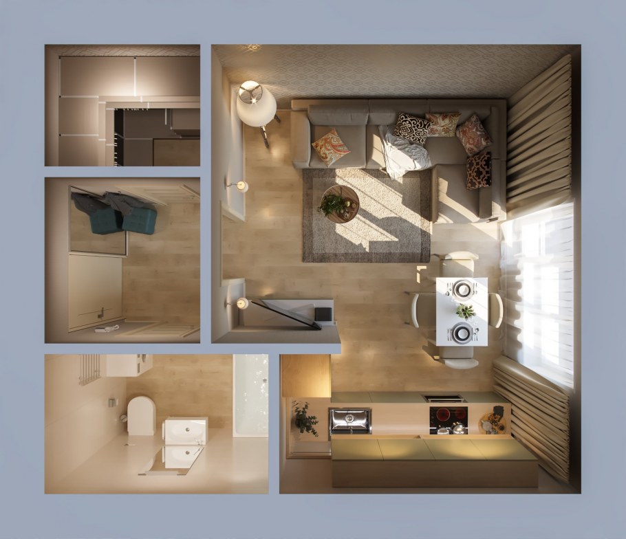 Планировка 1 комнатной квартиры п44т