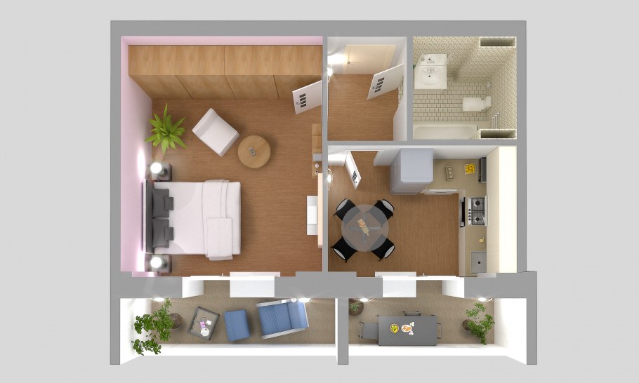 Планировка двушки 56 кв м