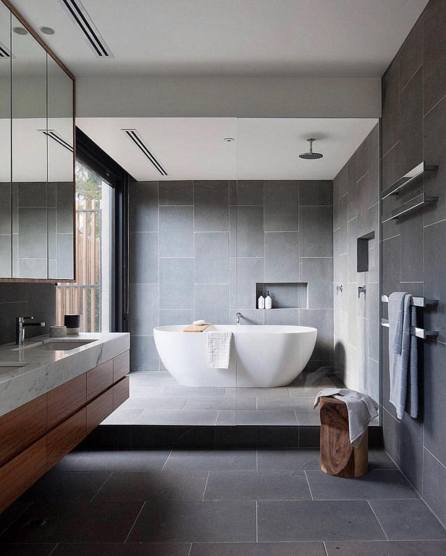 Ванная в сером стиле
