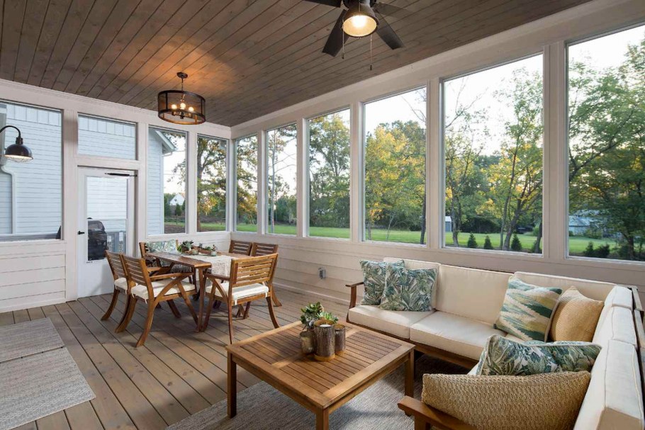 Застекленная веранда интерьер