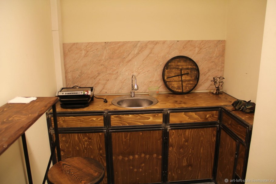 Кухня лофт кованная