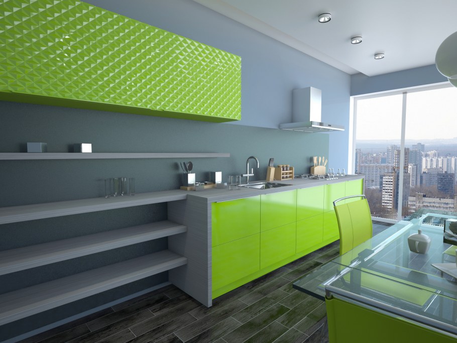 Рифленые фасады для кухни