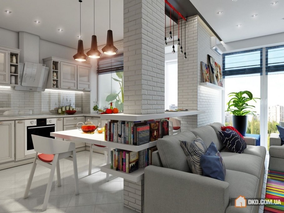 Кухня гостинная Сканди