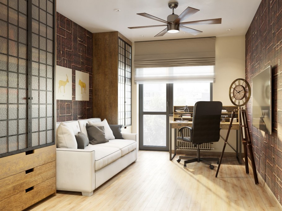 Рабочий кабинет в стиле лофт