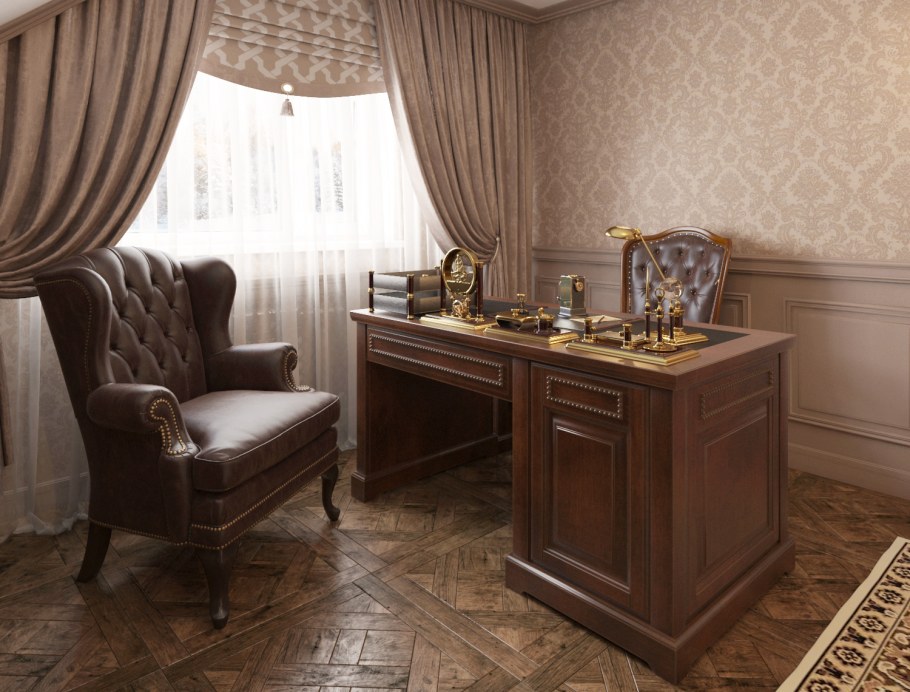 Интерьер кабинета в частном доме