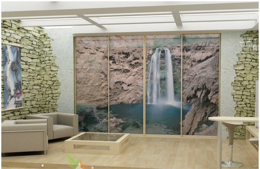 Фотопечать на стекле в интерьере