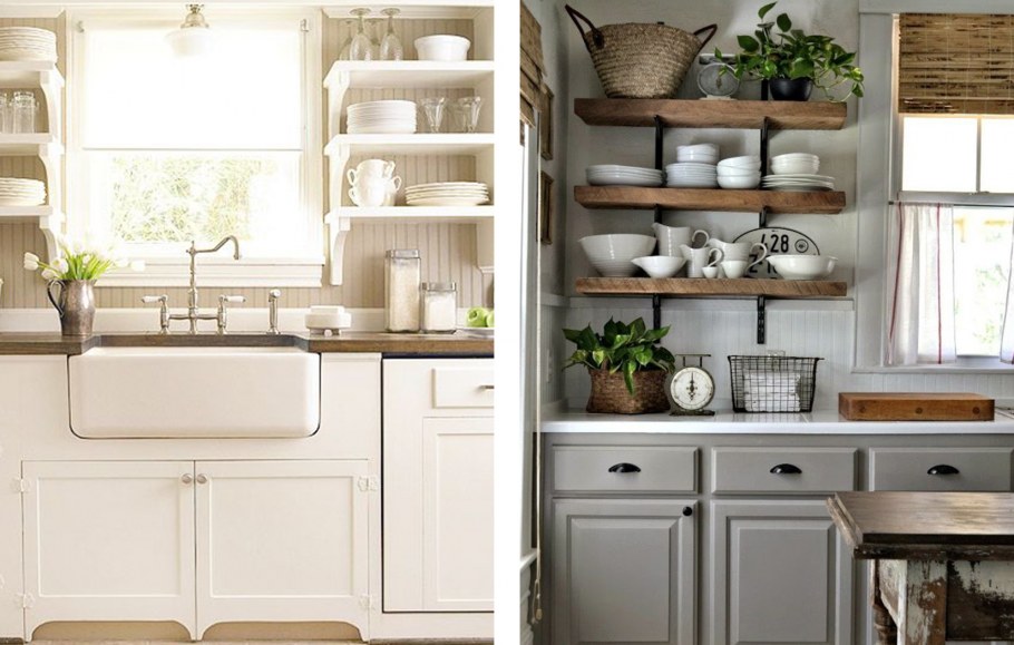Маленькие кухни с открытыми полками