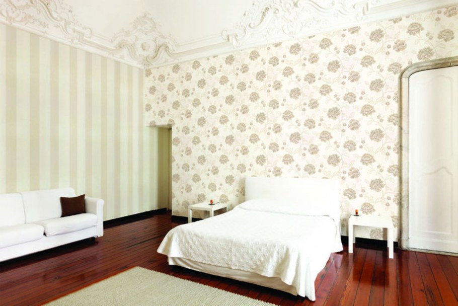 Спальни оклеенные обоями