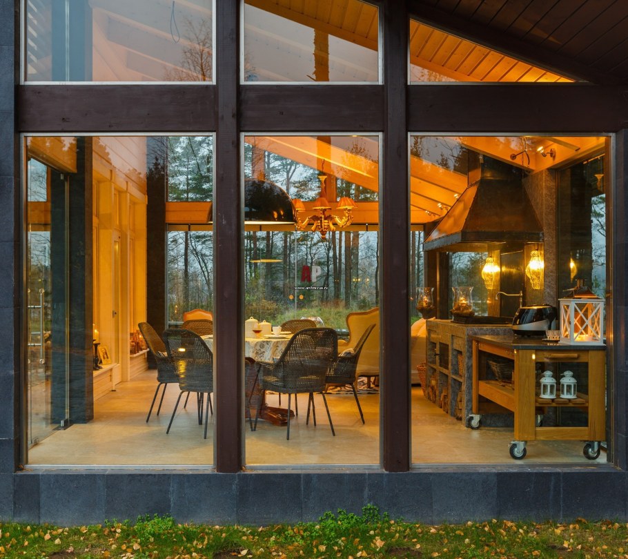 Загородный дом на Медном озере Honka 450м2 кухня