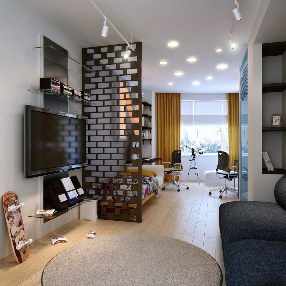 Зонирование детской комнаты подростка