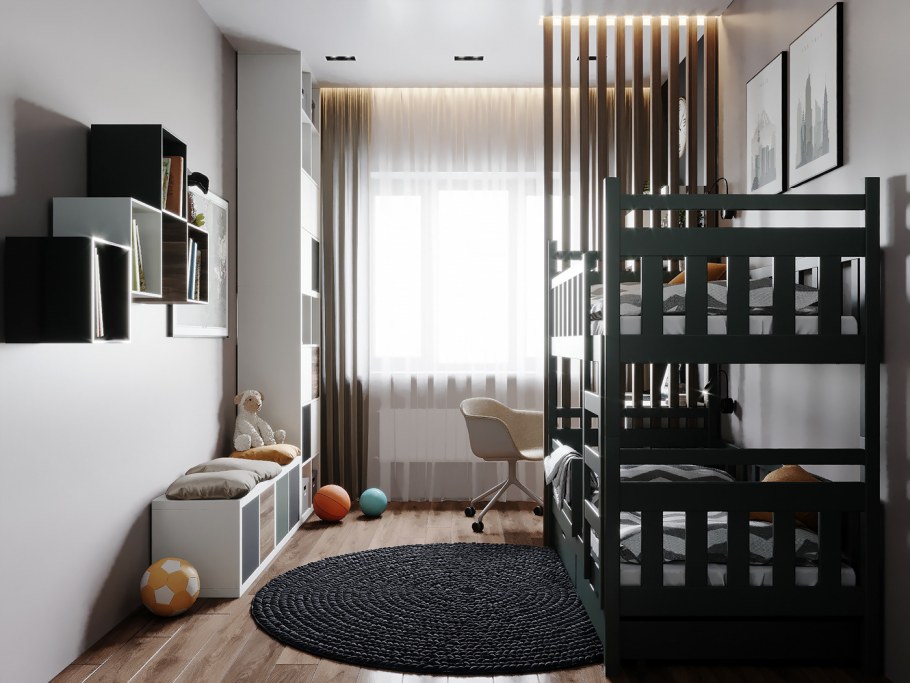 Зонирование комнаты подростка мальчика