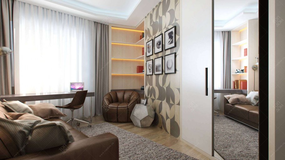 Зонирование комнаты подростка мальчика