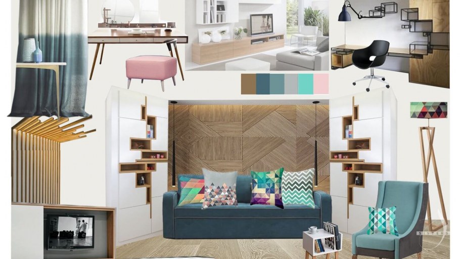 Мудборд интерьера в скандинавском стиле