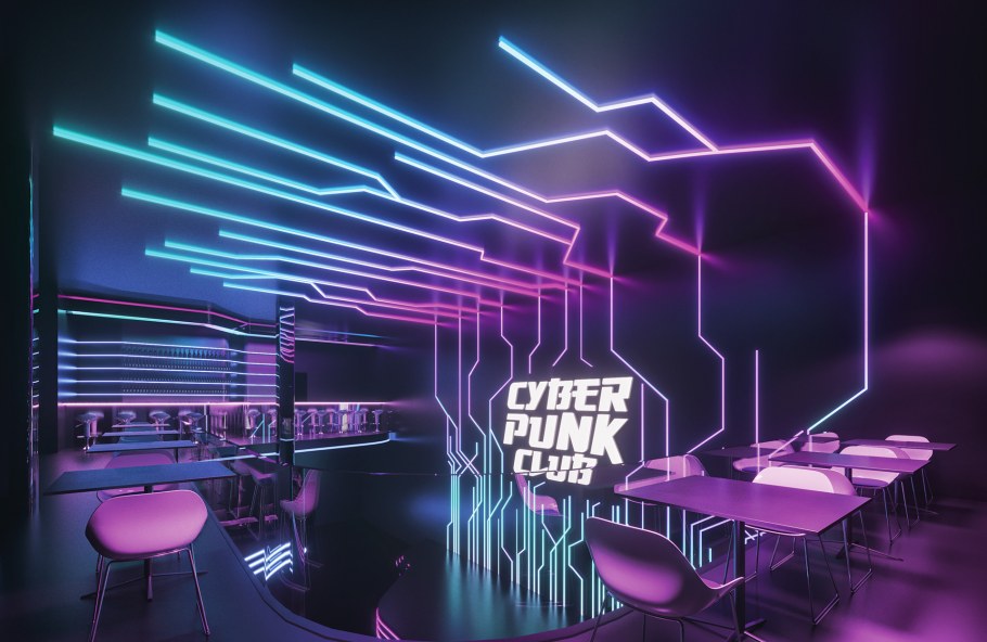 Комната в стиле киберпанка