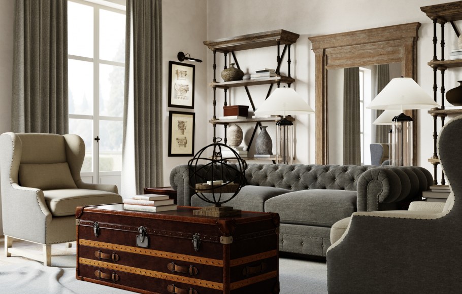 Поталь серебряная в интерьере мебели